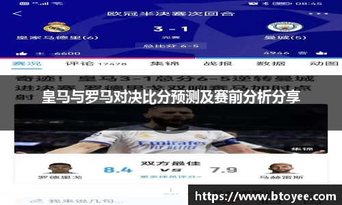 皇马与罗马对决比分预测及赛前分析分享